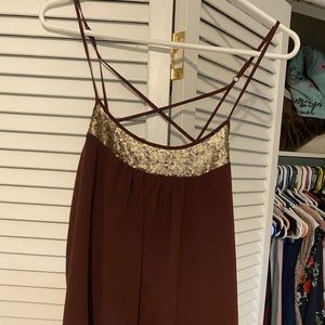 Mossimo Supply Co sleeveless Tank Fop Purple With Criss Cross backing